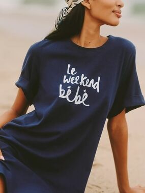 Navy 'Le Weekend Bébé' Graphic Tee Dress